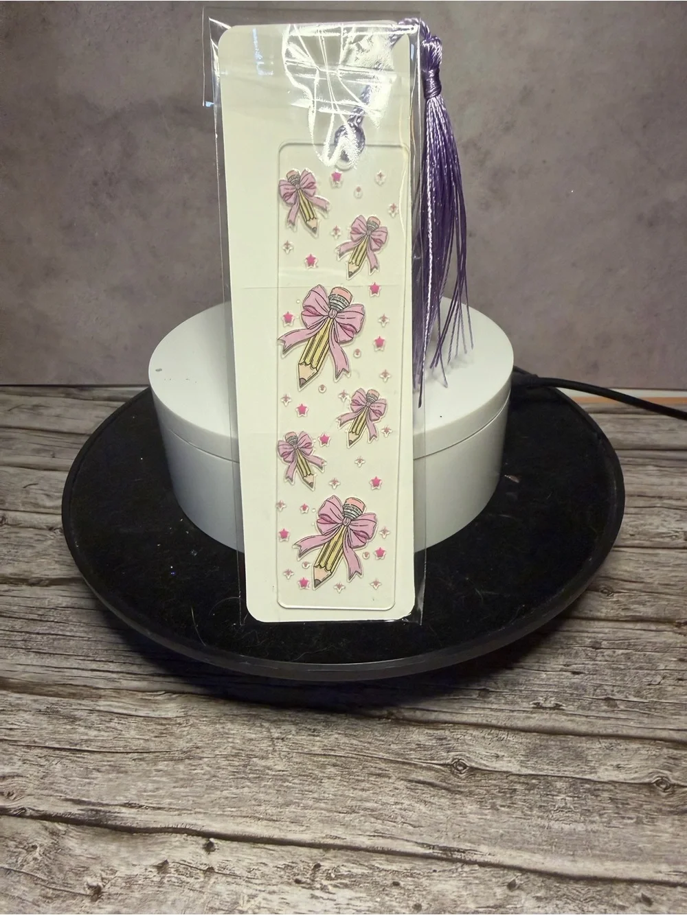 Pink Bow Tassel Bookmark - Cute Ribbon Design